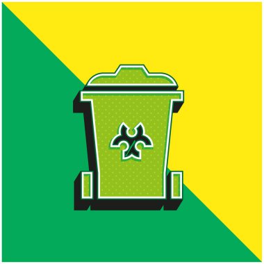 Biomedical Waste Green and yellow modern 3d vector icon logo clipart