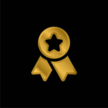 Rozet altın kaplama metalik simge veya logo vektörü