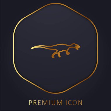 Baryonyx Dinozor Şekli Altın Hat prim logosu veya simgesi