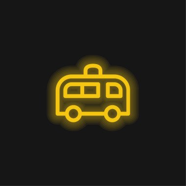 Ambülans sarı parlak neon simgesi