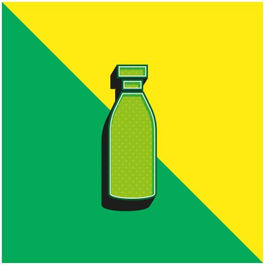 Şişe Yeşil ve Sarı Modern 3D vektör simgesi logosu