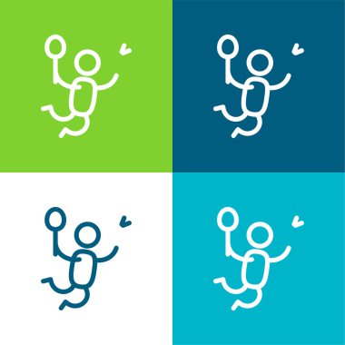 Badminton Oynatıcı Düz 4 renk minimal simgesi