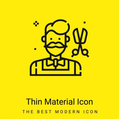 Barber minimal bright yellow material icon clipart