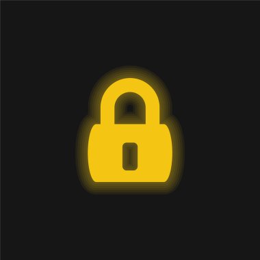 Bloke edilmiş sarı parlak neon simgesi