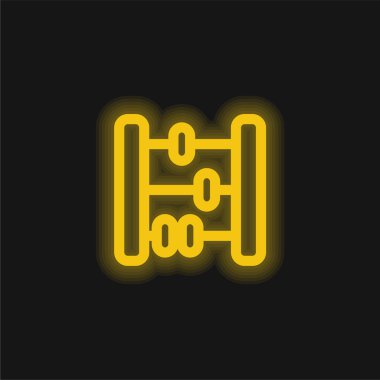 Abaküs sarı parlak neon simgesi