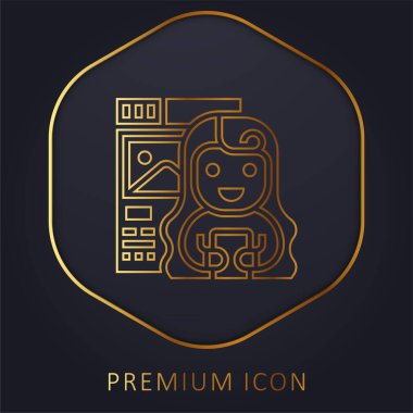 Blogger altın satır premium logosu veya simgesi