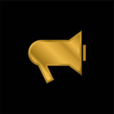 Kara El Sözcüsü altın kaplama metalik simge veya logo vektörü