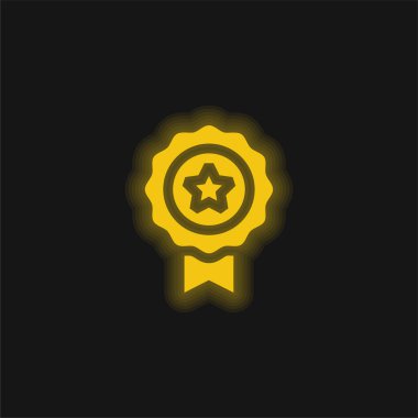 Ödül sarı parlak neon simgesi