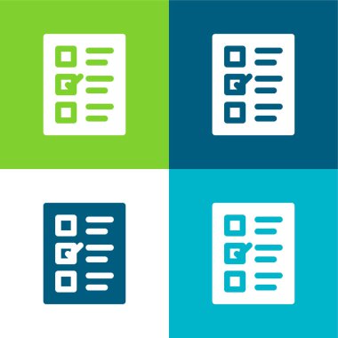 Oy pusulası Düz 4 renk en küçük simge kümesi