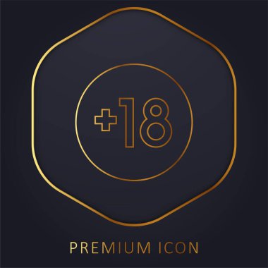 +18 altın çizgi prim logosu veya simgesi