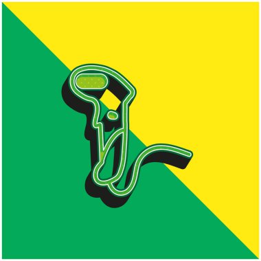 Barkod Tarayıcı Yeşil ve Sarı 3D vektör simgesi