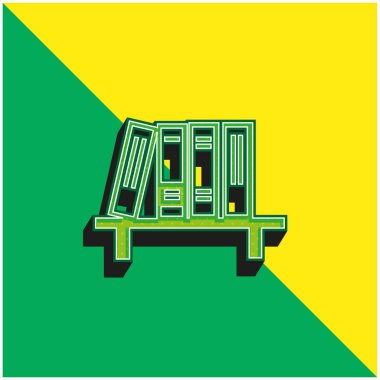 Kitap Yeşil ve Sarı modern 3D vektör simgesi logosu