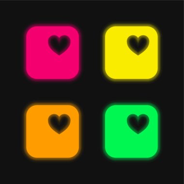 Apple dört renk parlayan neon vektör simgesi