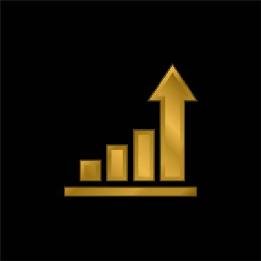 Analitik altın kaplama metalik simge veya logo vektörü