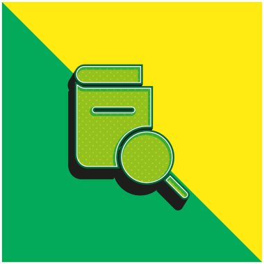 Kitap Yeşil ve Sarı Modern 3D vektör simgesi logosu