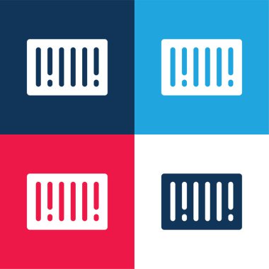 Barkod mavi ve kırmızı dört renk en küçük simge kümesi