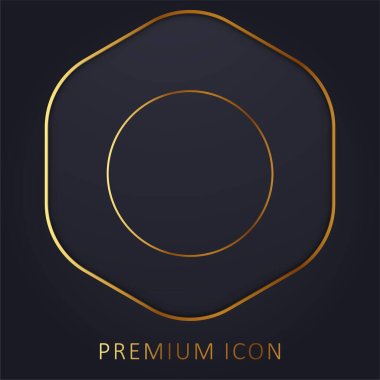 Black Circle golden line premium logo or icon clipart