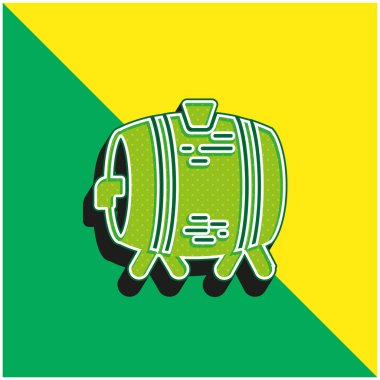 Fıçı Yeşil ve Sarı modern 3d vektör simgesi logosu