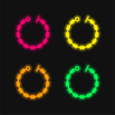 Bileklik dört renk parlayan neon vektör simgesi