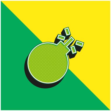 Bomba Yeşil ve Sarı modern 3D vektör simgesi logosu