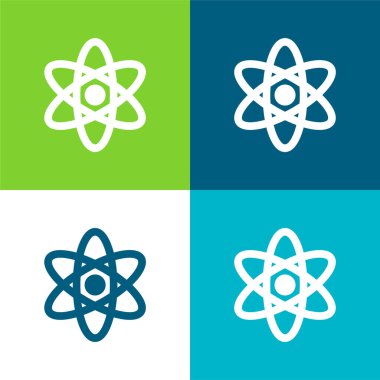 Atom Düz 4 renk en küçük simge kümesi