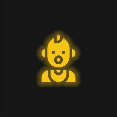 Bebek sarı parlak neon simgesi