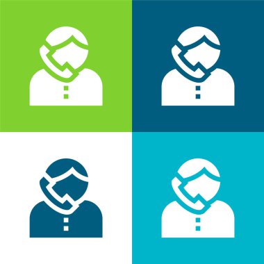 Oğlan Düz 4 renk en küçük simge seti