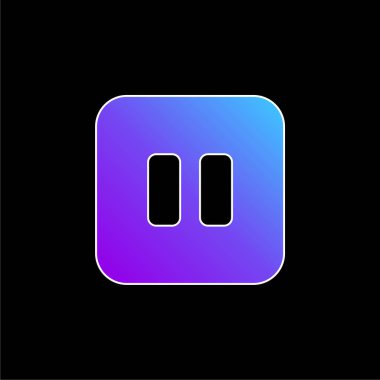 Büyük Duraklat Düğmesi mavi eğimli vektör simgesi