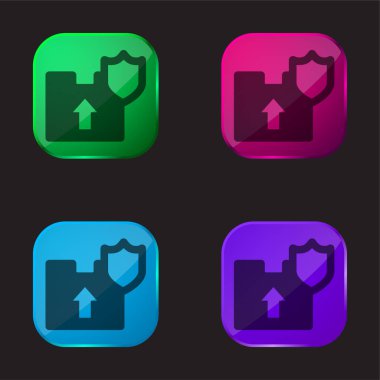 Dört renkli cam düğme simgesi