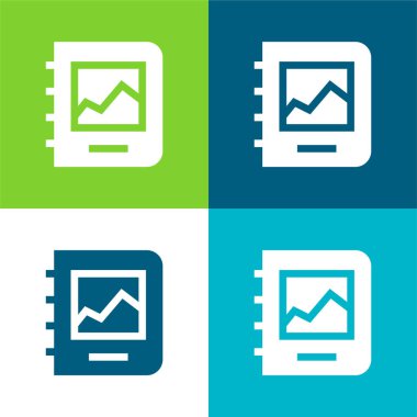 Albüm Düz 4 renk minimal simgesi seti