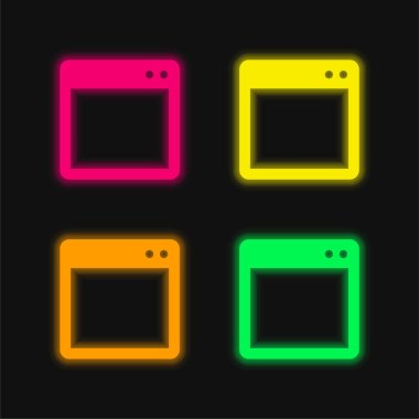 Temel Pencere Görünümü: Parlak neon vektör simgesi