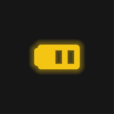 Bateri sarısı parlak neon simgesi