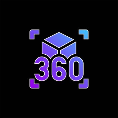 360 Derece mavi eğimli vektör simgesi