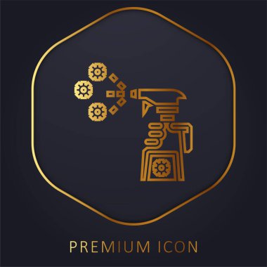 Antibacterial golden line premium logo or icon clipart