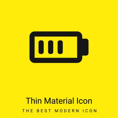 Battery Charge Almost Full minimal bright yellow material icon clipart