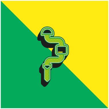 Yeşil ve sarı modern 3d vektör simgesi logosunu destekle