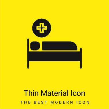 Yatak minimal parlak sarı madde simgesi