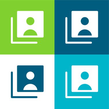 Hesaplar Düz dört renk minimal simgesi seti