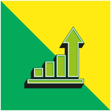 Analizler yeşil ve sarı modern 3d vektör simgesi logosu