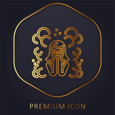Air Pollution golden line premium logo or icon clipart
