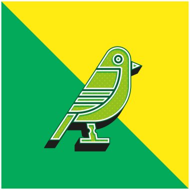 Bird Green and yellow modern 3d vector icon logo clipart