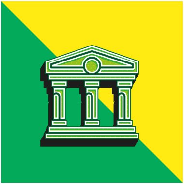 Yeşil ve sarı modern 3D vektör simgesi logosu