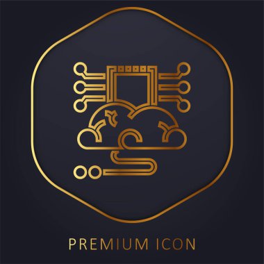 Beyin altın çizgisi prim logosu veya simgesi