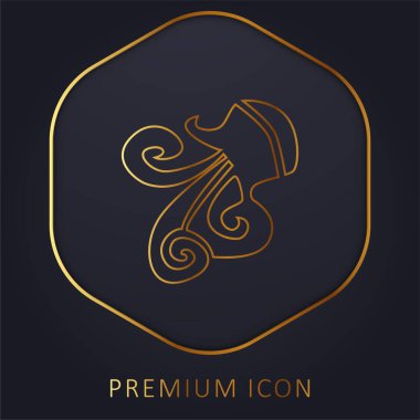 Kova burcu İşaret Simgesi Altın Çizgi Logosu veya Simgesi