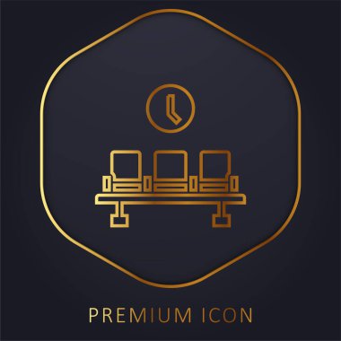 Havaalanı altın hat premium logosu veya simgesi