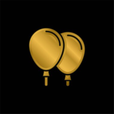 Balon altın kaplama metalik simge veya logo vektörü