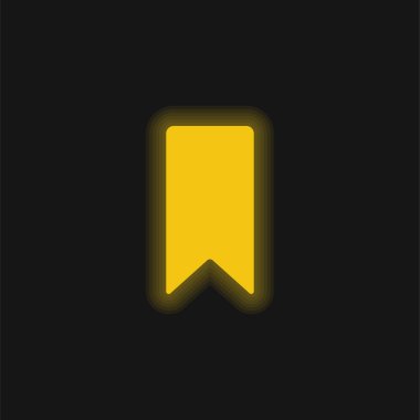 Yer imi sarı parlak neon simgesi