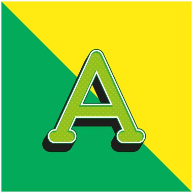 Alfa Yeşil ve Sarı modern 3D vektör simgesi logosu