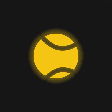 Top sarı parlak neon simgesi