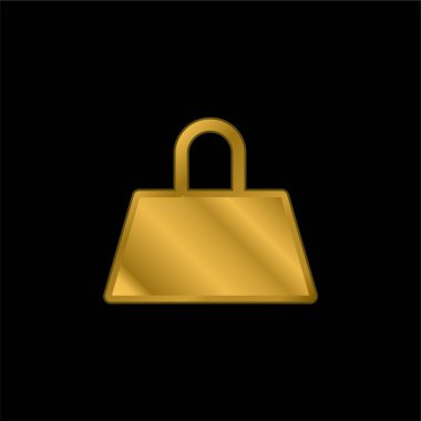 Altın kaplama metalik simge veya logo vektörü